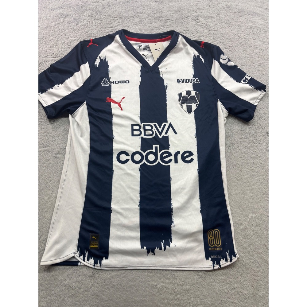 Puma CF Monterrey Rayados 25/26 Home Jersey Navy White 80th Anniversary Mens‎ M